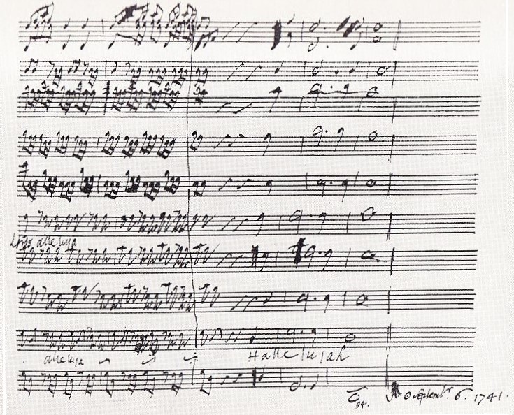 image of a 1741 score of a Messiah fragment